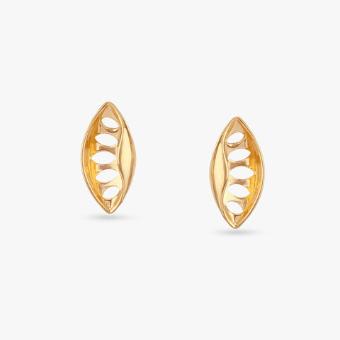 Marquise Mesh Gold Stud Earrings