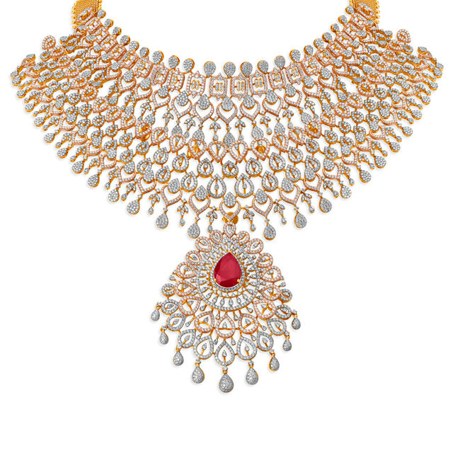 Tanishq heavy diamond necklace clearance
