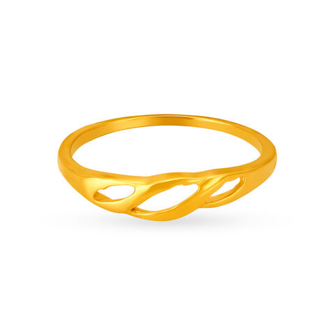 Whimsical Yellow Gold Waveform Finger Ring