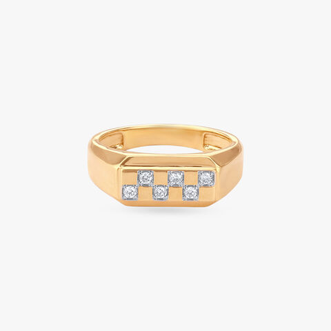 Square Grid Diamond Ring for Men