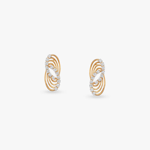 Infinite Wave Diamond Stud Earrings