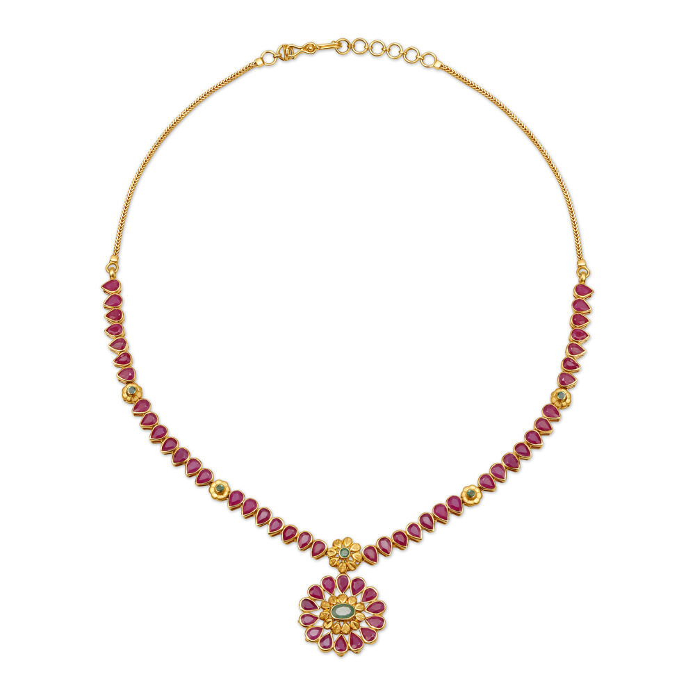 Ruby emerald discount necklace tanishq