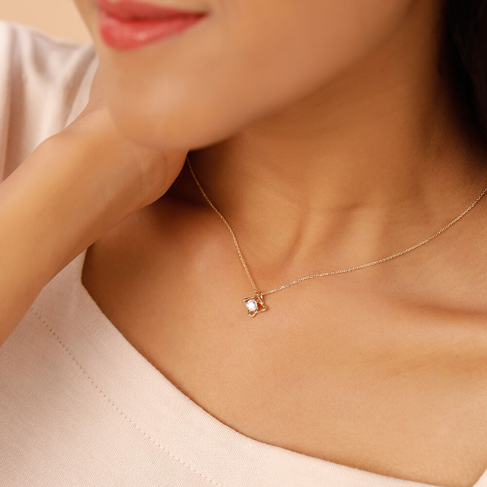 Solitaire diamond necklace tanishq store