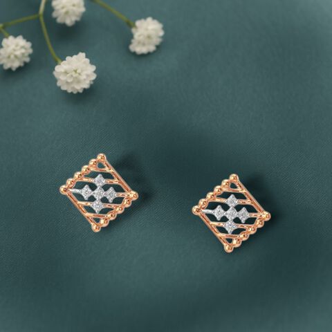 Pixel Poise Diamond Stud Earrings