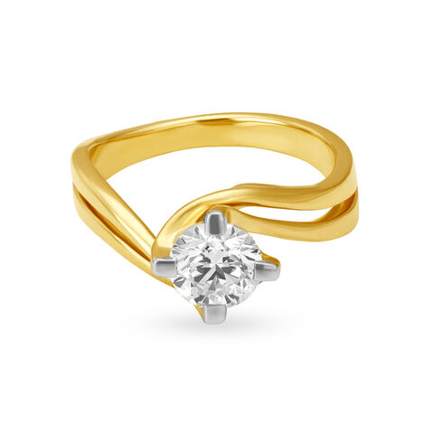 Enchanting Swirling Single Stone Solitaire Ring