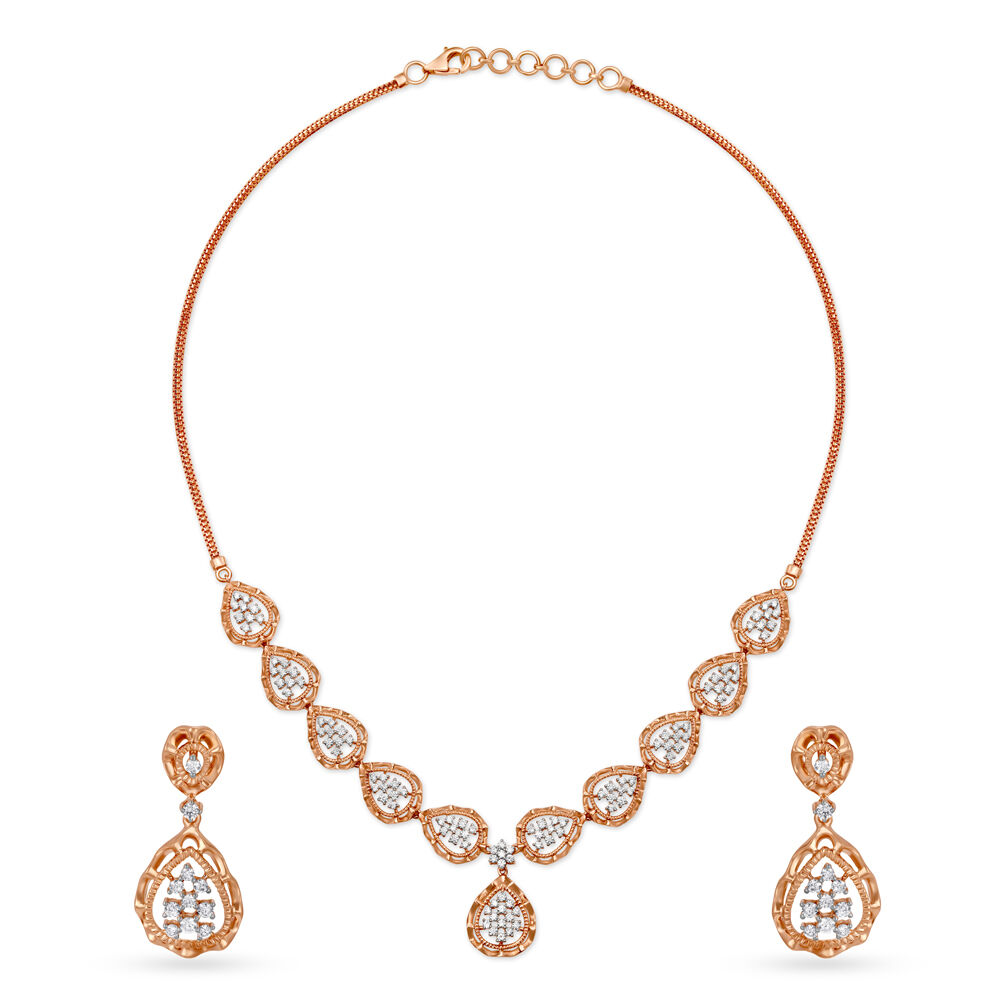 Tanishq rose gold clearance necklace