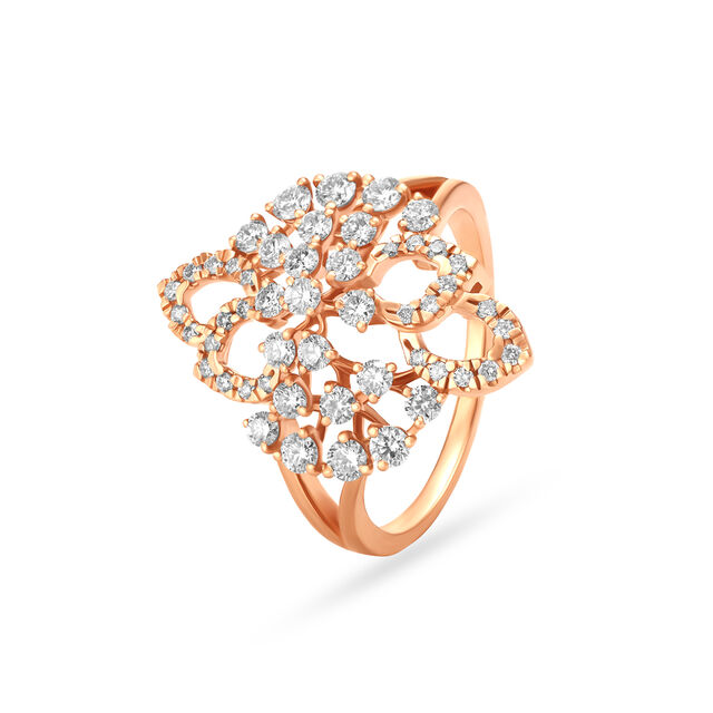 Vibrant Floral Rose Gold Finger Ring,,hi-res image number null