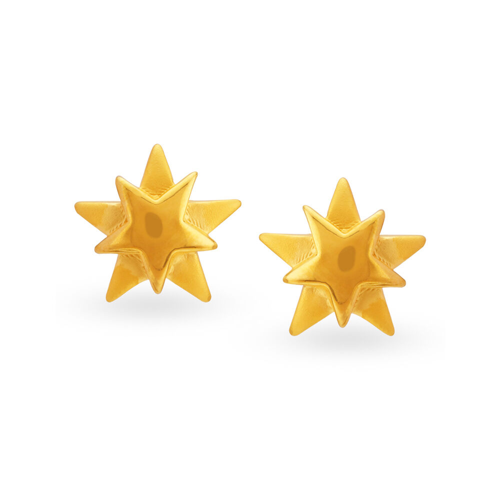 925 Sterling Silver Blue Turquoise Gold Vermeil Star Shape Stud Earring  Gemstone Stud Earring