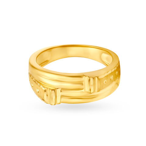 Bold 22 Karat Yellow Gold Geometric Ring alternate view 1