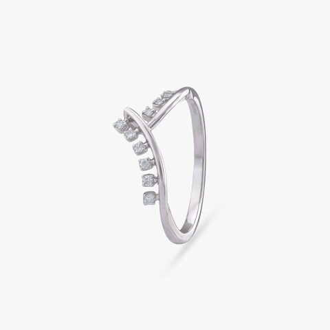 Curved Stone Diamond Ring