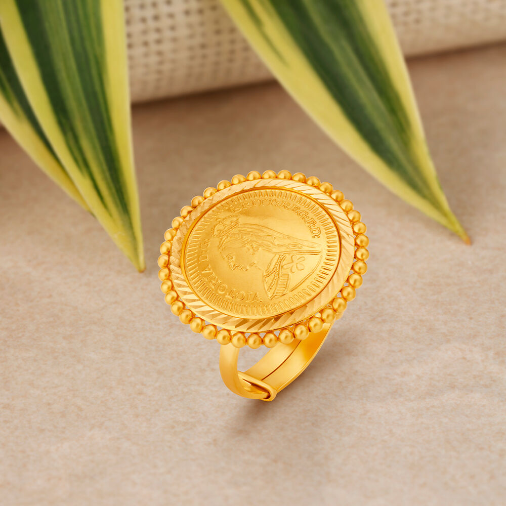 Buy Gold Coin Ring, Coin Pinky Ring, Gold Signet Ring, Coin Signet Ring,  Cocktail Ring Vintage Style Coin Ring, Vintage Gold Ring, Pinky Ring Online  in India - Etsy