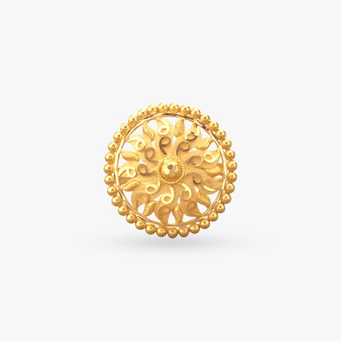 Paisley Orbit Gold Ring