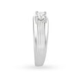 Stunning Band Pattern Platinum And Diamond Finger Ring For Men,,hi-res image number null