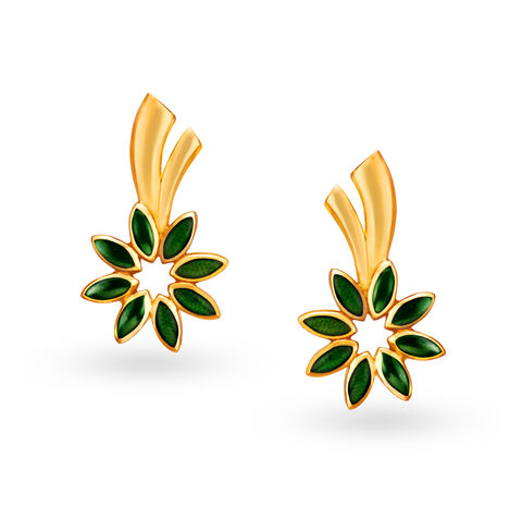 Alluring Fancy Gold Stud Earrings