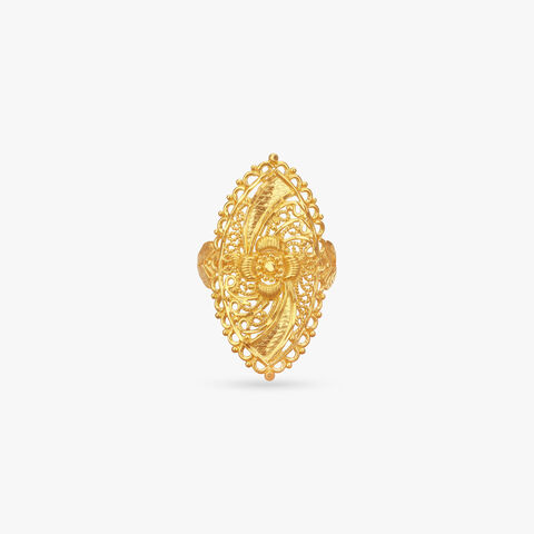 Floral Filigree Gold Ring