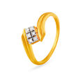 Fancy Glossy Gold and Diamond Finger Ring,,hi-res image number null