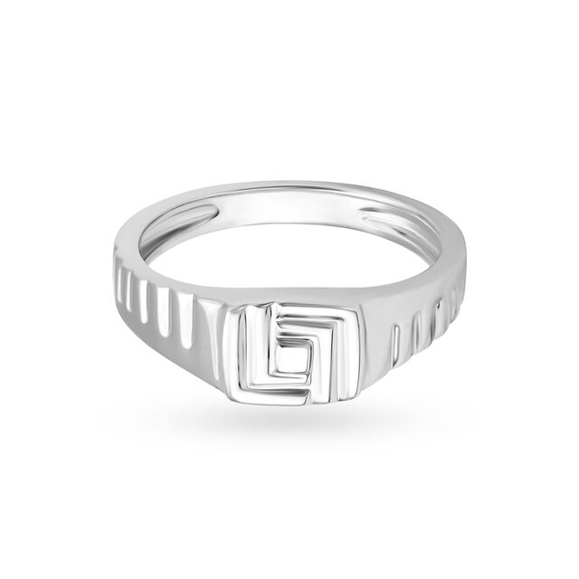 Captivating Geometric Design Platinum Finger Ring for Men