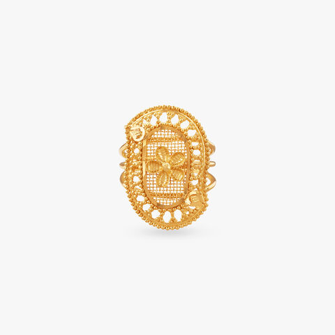 Regal Floral Gold Ring