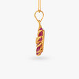 Subtle Floral Emerald and Ruby Pendant and Earrings Set,,hi-res image number null