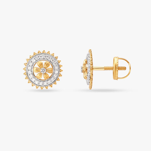 Radiant Floral Diamond Stud Earrings