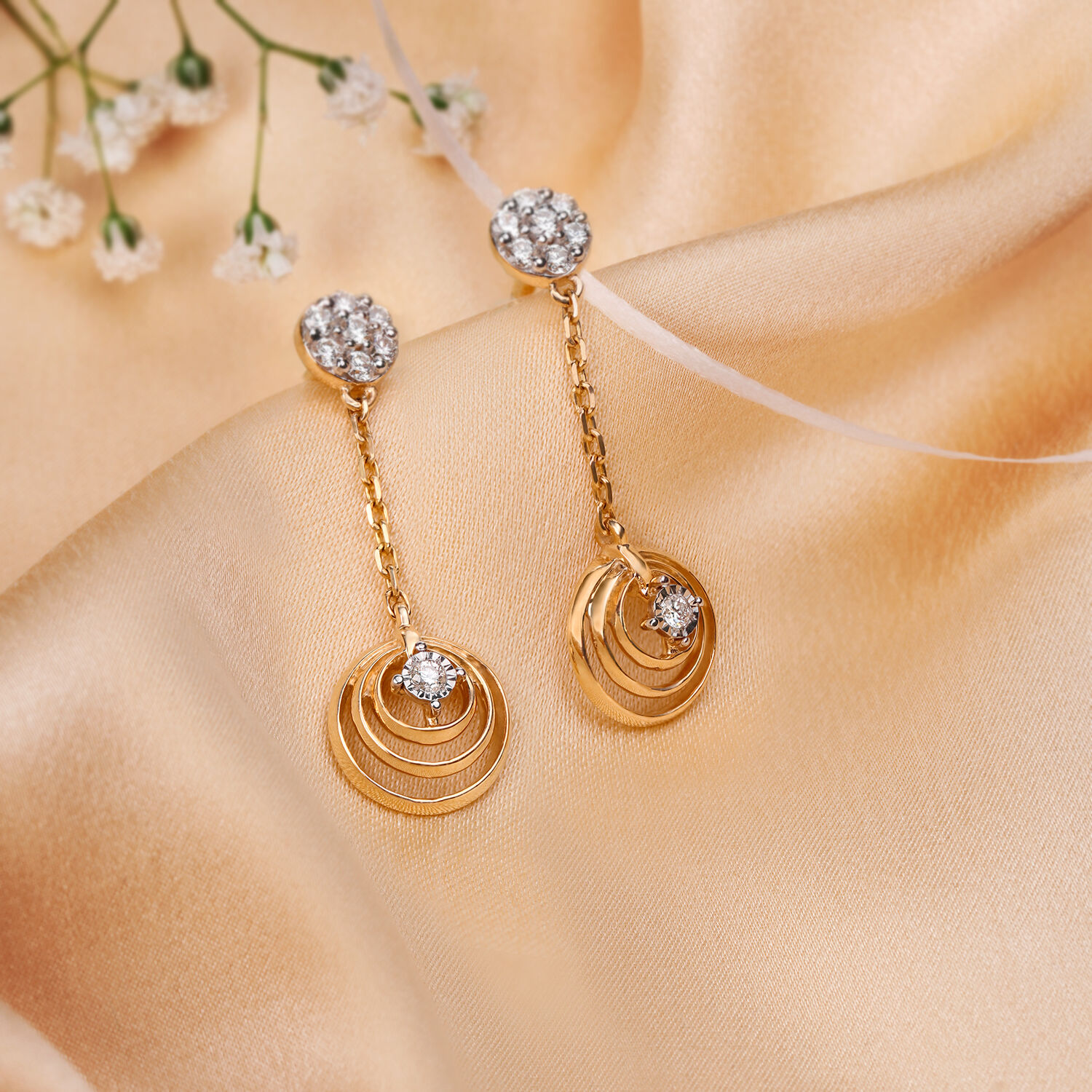 Buy Radiant Rose Gold and Diamond Stud Earrings at Best Price | Tanishq UAE