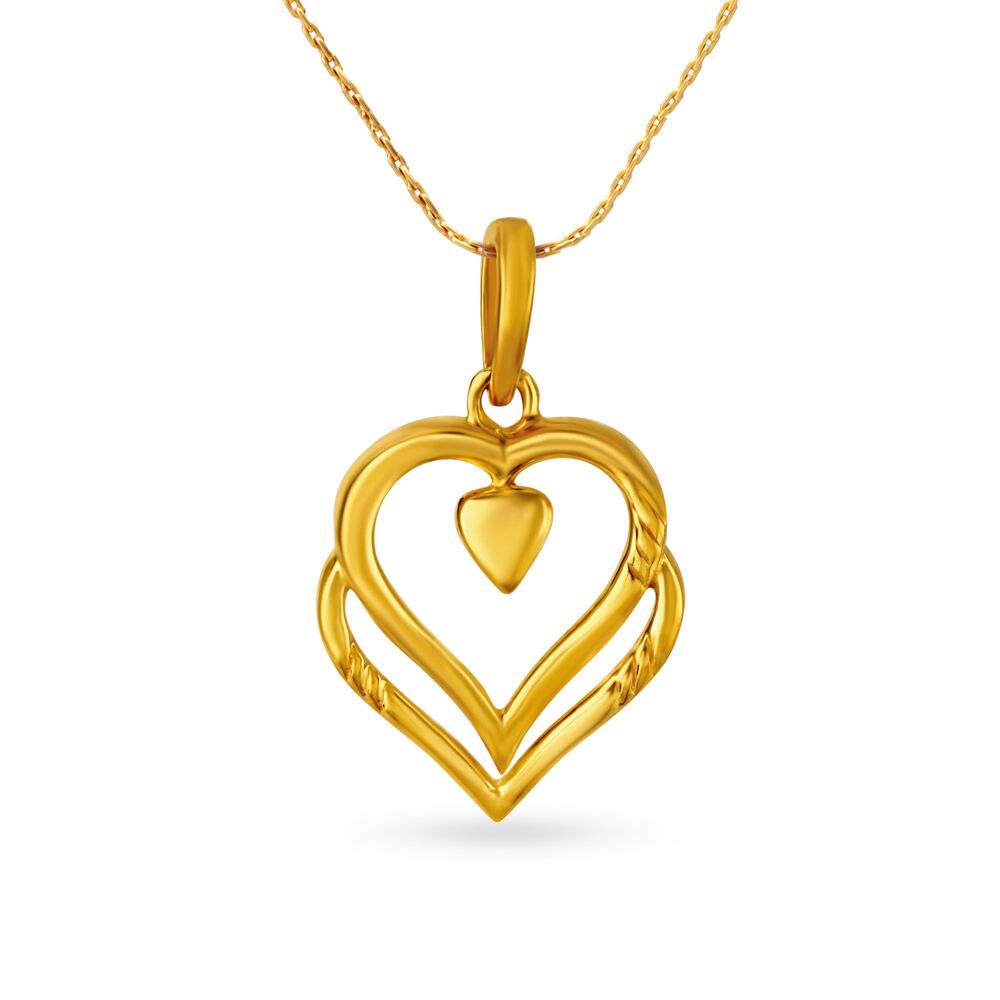 Roberto Coin 18K Yellow Gold Diamond Baby Heart Pendant Necklace, 16