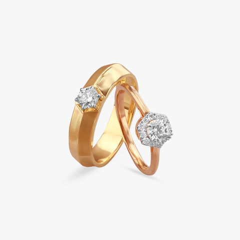 Timeless Love Diamond Couple Rings
