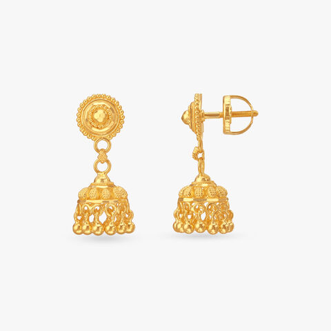 Festive Bell Gold Jhumka Earrings