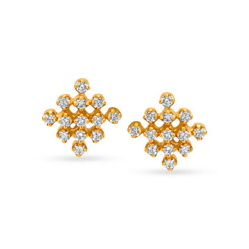 Diamond Lattice Geometric Stud Earrings