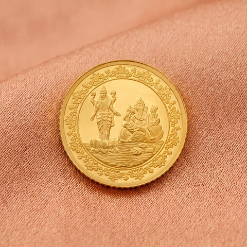 10 gram 24 Karat Gold Coin with Ganesha-Lakshmi Motif