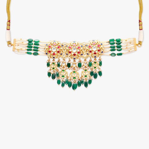 Majestic Verdure Gold Necklace Set