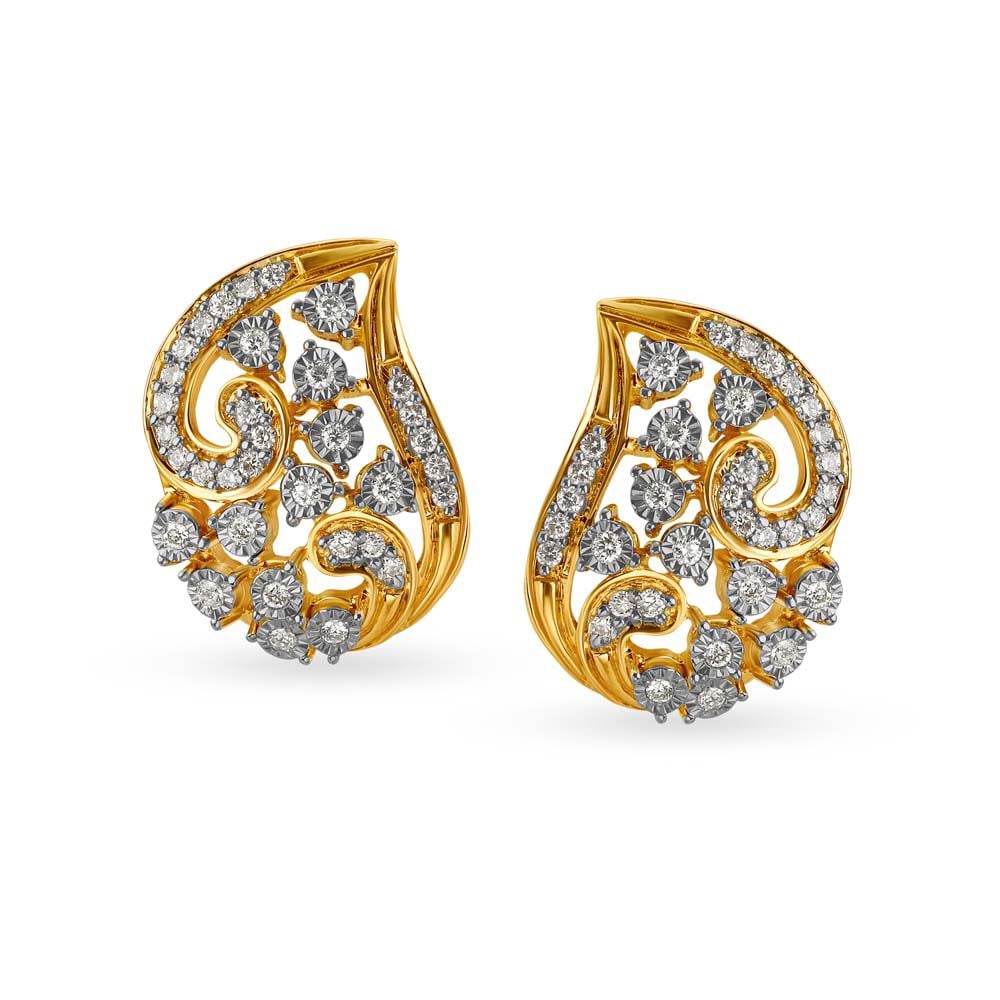 Gold bali top earrings designs tanishq