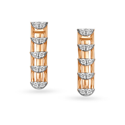 Adorable Dainty Diamond Hoop Earrings