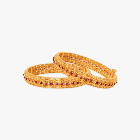 Blossom Gleam Gold Bangles