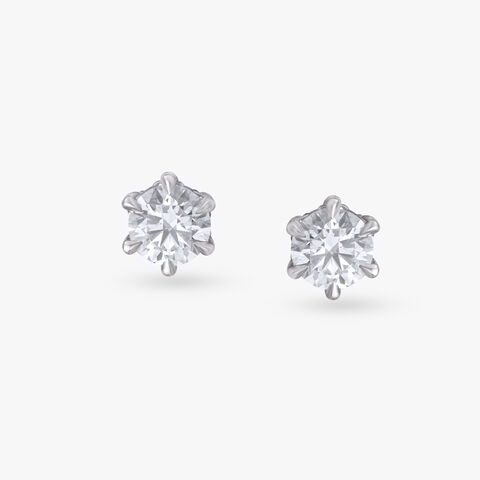 Opulent Radiance Celeste Solitaire Stud Earrings