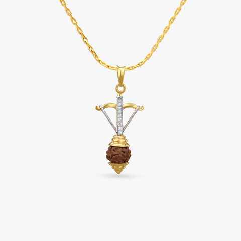 Rudraksha Bow Gold Pendant