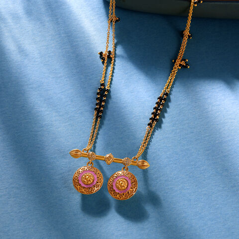 Pink Enamel Vati Mangalsutra