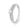 Enchanting Ribbon Pattern Platinum and Diamond Ring,,hi-res image number null