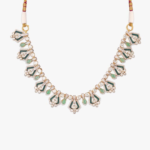 Royal Green Enamel Neckwear Set