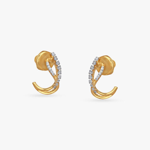 Flowing Twist Diamond Hoop Earrings