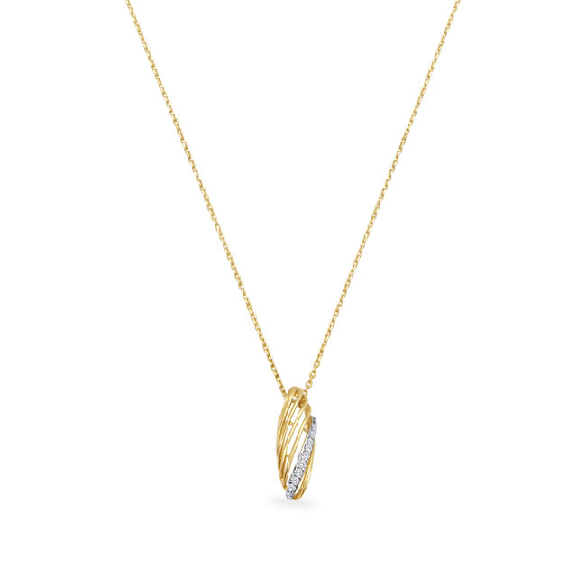 14KT Yellow Gold Ripples Pendant with Chain,,hi-res image number null