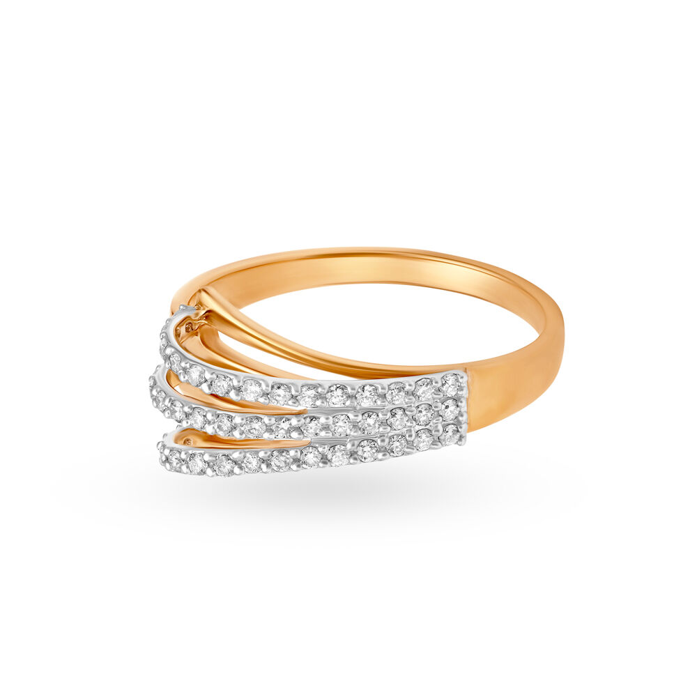 Enticing 18 Karat White And Rose Gold And Diamond Statement Ring