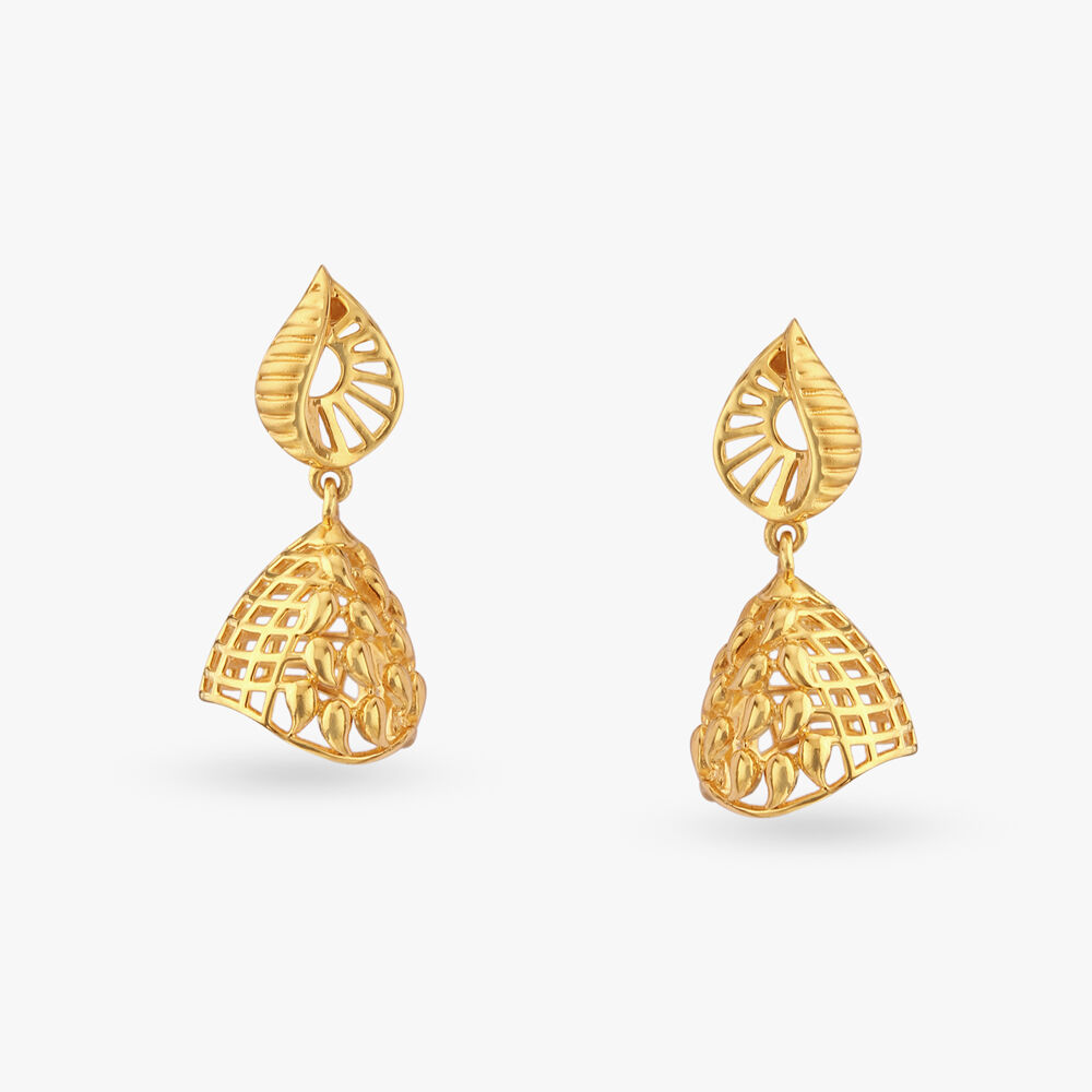 Gold jhumkas online tanishq top