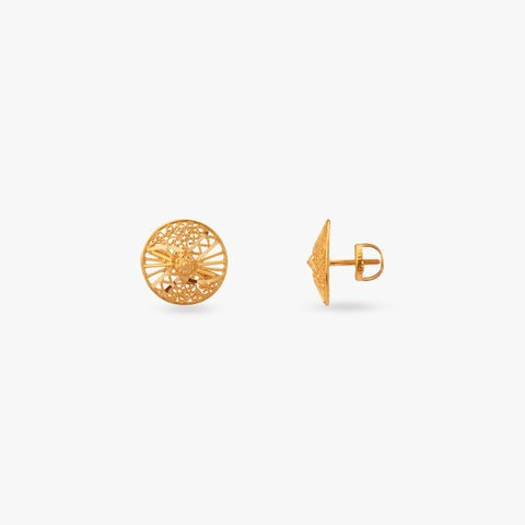 Lattice Radiance Gold Stud Earrings