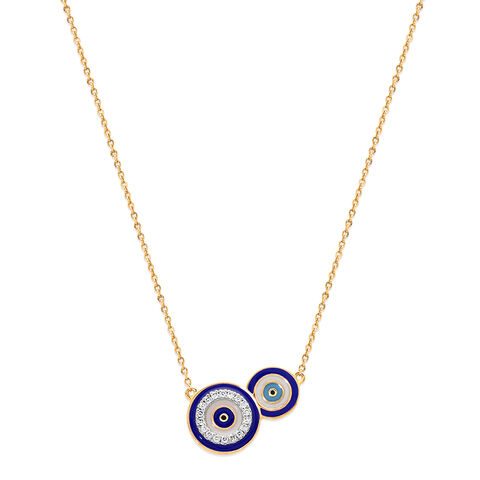 14KT Yellow Gold Divine Protection Diamond Necklace
