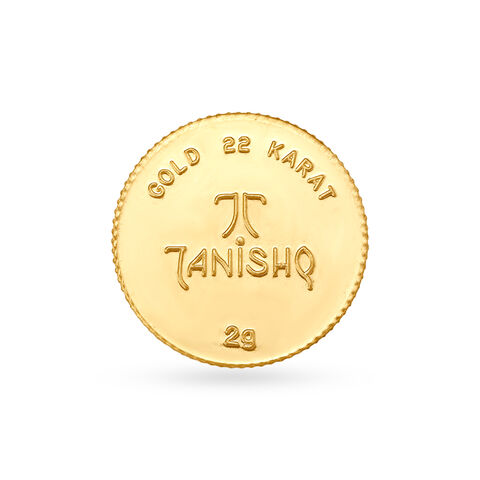 2 gram 22 Karat Gold Coin with Ek Onkar Satnam design