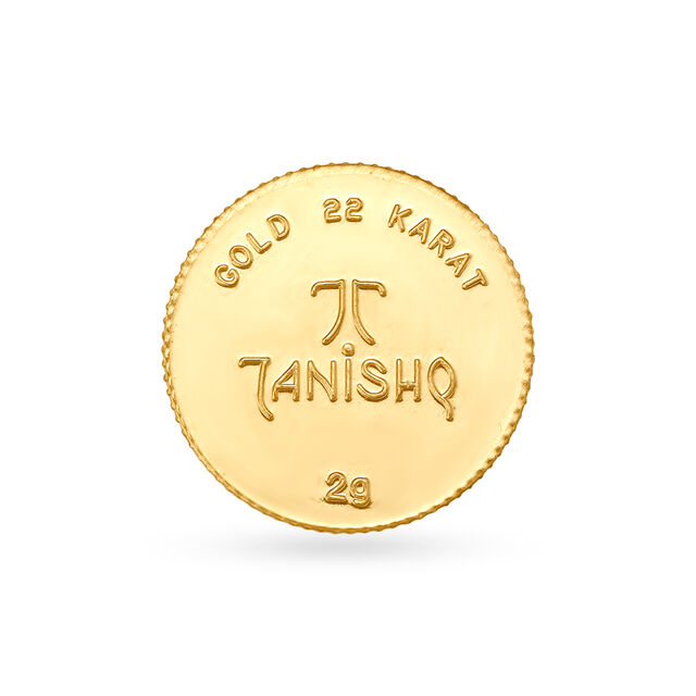 2 gram 22 Karat Gold Coin with Ek Onkar Satnam design,,hi-res image number null