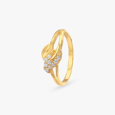 Crossover Petal Gold Finger Ring