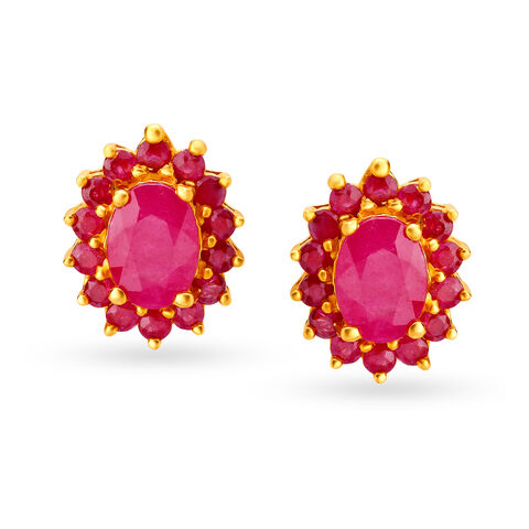 22 Karat Gold and Ruby Stud Earrings