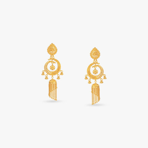 Crescent Tassel Drop Earrings
